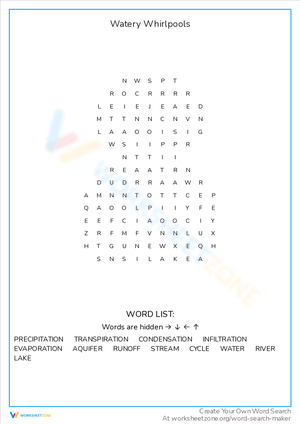 Discover Watery Whirlpools with This Worksheet