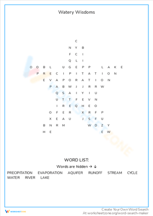 Explore Watery Wisdoms with This Fun Worksheet