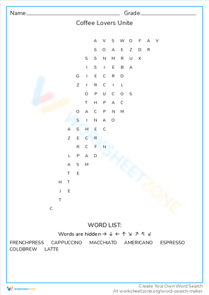 Coffee Lovers Unite: Word Search Fun