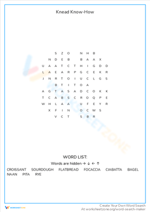 Knead-to-Know Word Search
