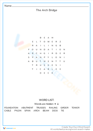 The Arch Bridge Worksheet