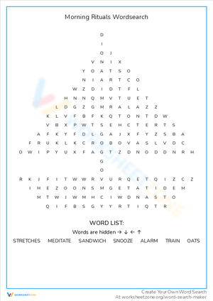 Discover Morning Rituals Word Search