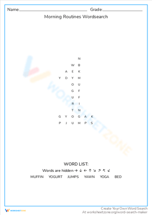 Morning Routines Word Search Fun