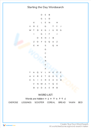 Starting the Day Word Search Challenge