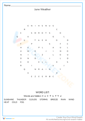 Understanding June Weather: An Educational Worksheet