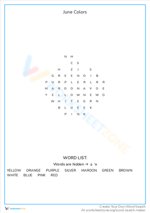 Discover June Colors: A Vibrant Worksheet
