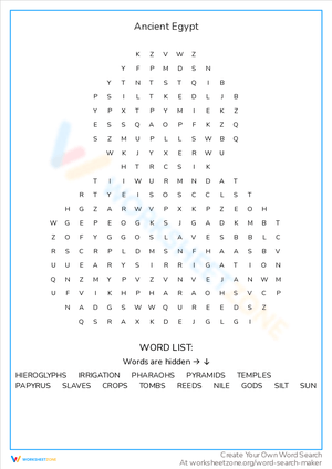 Exploring Ancient Egypt: A Historical Worksheet