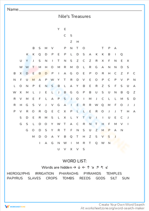 Unlocking Nile's Treasures: A Worksheet Adventure