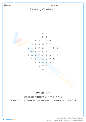 Geometry Word Search: A Fun Learning Worksheet