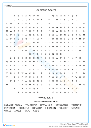 Geometric Search: A Visual Math Worksheet