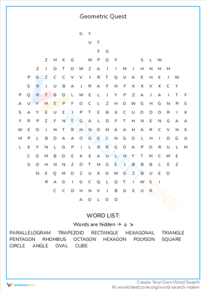 Geometric Quest: An Adventure Worksheet