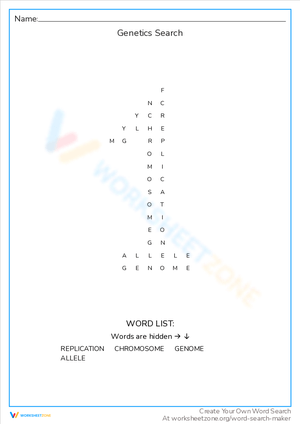 Genetics Search: A Scientific Exploration Worksheet