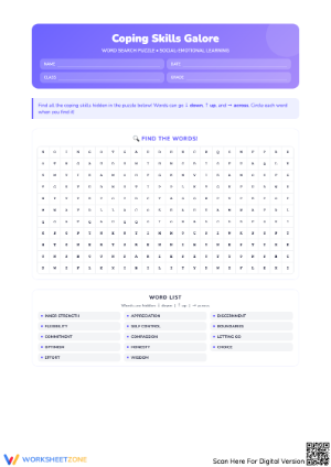 Word Search: Coping Skills Galore