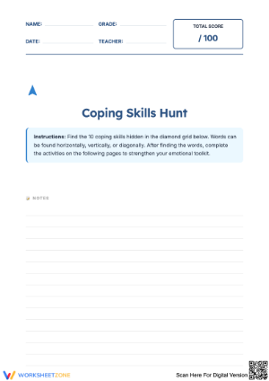 Go on a Coping Skills Hunt with Word Search