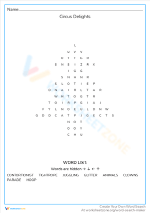 Enjoy Circus Delights with This Word Search