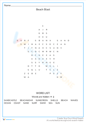 Have a Beach Blast with Word Search