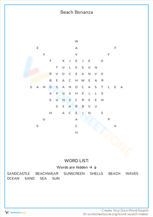 Enjoy a Beach Bonanza with This Word Search