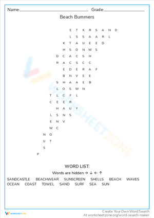 Cheer Up Beach Bummers with Word Search!
