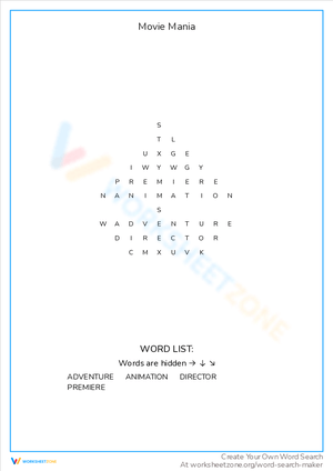 Movie Mania Worksheet Fun