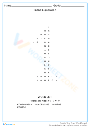 Island Exploration Worksheet