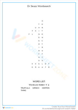 Dr. Seuss Wordsearch Fun