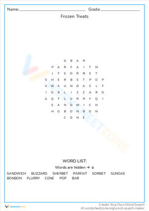 Cool Off with Frozen Treats: A Delicious Worksheet