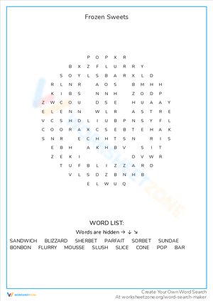 Cool Down with Frozen Sweets: A Chilly Worksheet