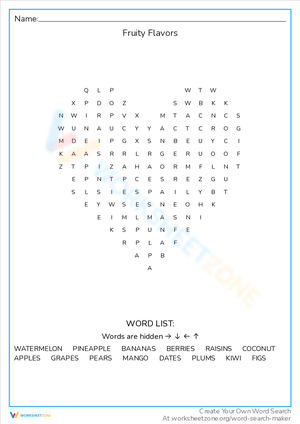 Taste the Fruity Flavors: A Vibrant Worksheet