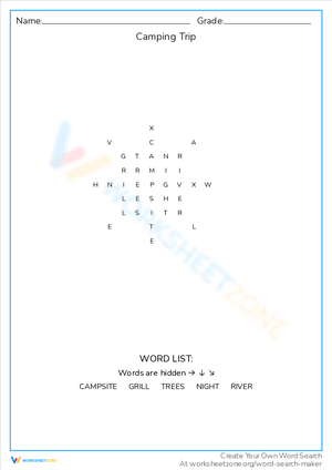Camping Trip Worksheet