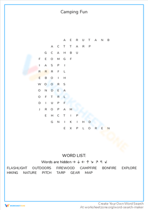 Camping Fun Worksheet