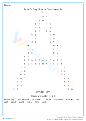 Make Moms Day Special with Wordsearch
