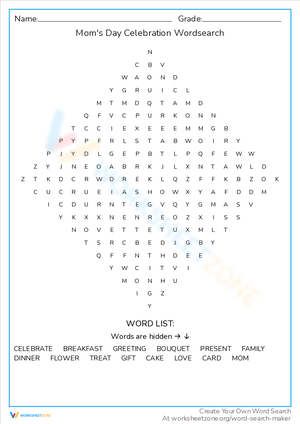 Celebrate Moms Day with Wordsearch Fun