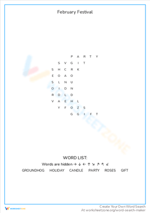 Entertaining February Festival Worksheet