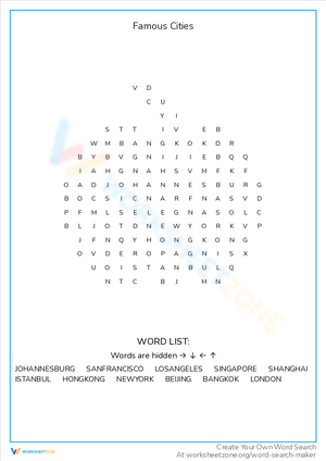 Discover Famous Cities with this Worksheet