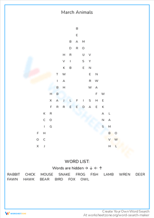 Learn About March Animals with Fun Worksheet
