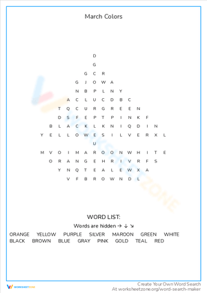 Discover March Colors with Engaging Worksheet