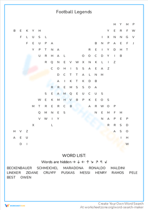 Learn About Football Legends with Engaging Worksheet