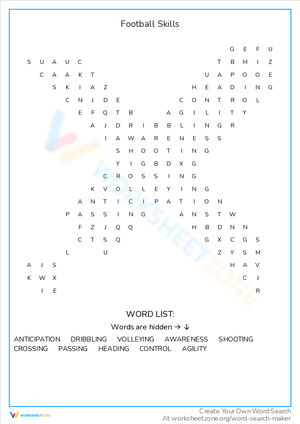 Master Football Skills with Engaging Worksheet