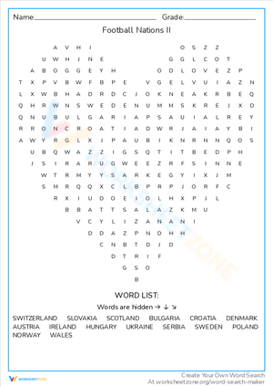 Explore Football Nations with this Worksheet