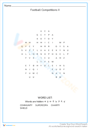 Discover Football Competitions with Engaging Worksheet