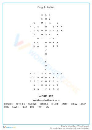 Explore Fun Dog Activities with Informative Worksheet