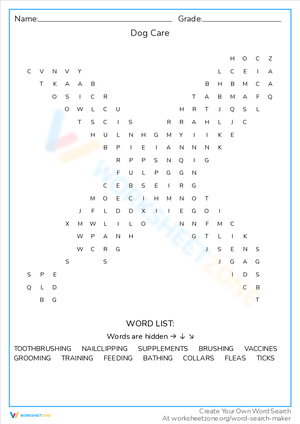 Learn About Dog Care with Educational Worksheet