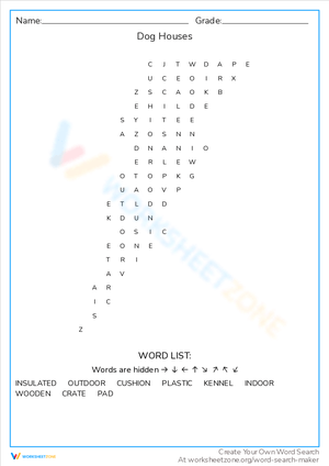 Explore Various Dog Houses with Informative Worksheet