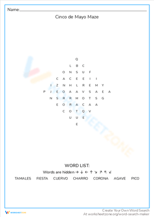 Navigate a Cinco de Mayo Maze with Fun Worksheet