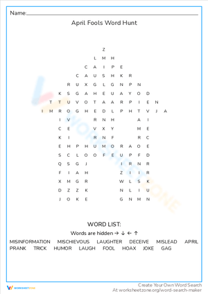 April Fools' Word Hunt: Find Tricky Words