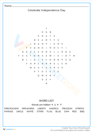 Celebrate Independence Day with Fun Worksheet