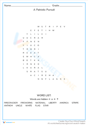 A Patriotic Pursuit: Engaging Worksheet Activity