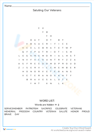 Saluting Our Veterans: An Appreciation Activity