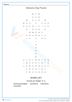 Veterans Day Puzzle: A Patriotic Challenge