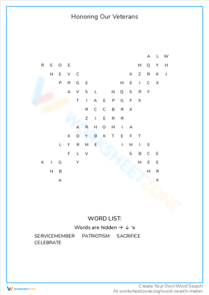 Honoring Our Veterans: A Tribute Worksheet
